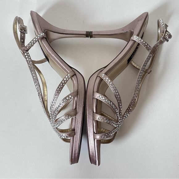 Nina Champagne Platform Sandal Size 9M - Picture 6 of 11